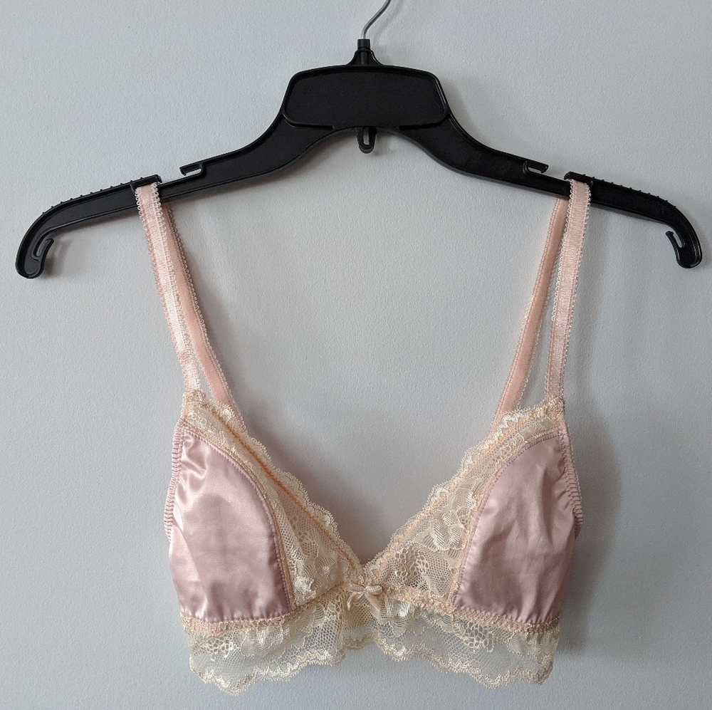 Blush Bralette with Lace Trim